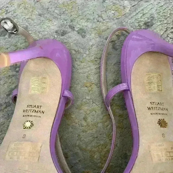 Stuart Weitzman Mondrian 100 Sandals. Size 8 wisteria $450 new - Picture 8 of 9